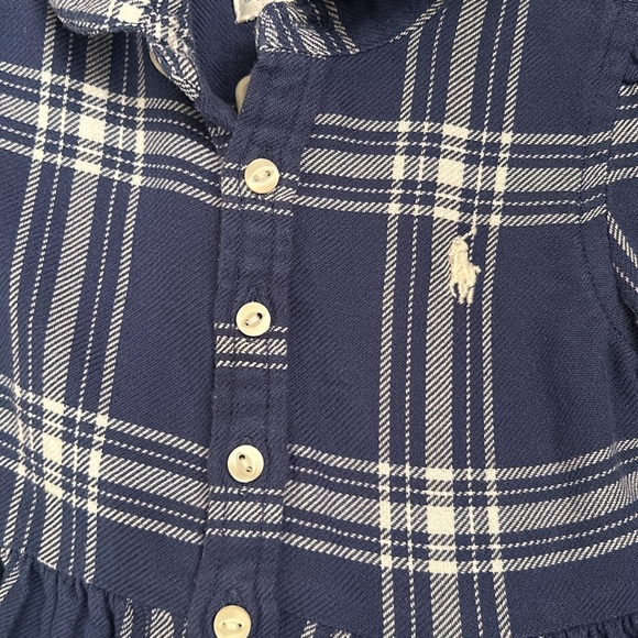Ralph Lauren Kids Navy Plaid Dress/Bloomer set - Picture 2 of 5